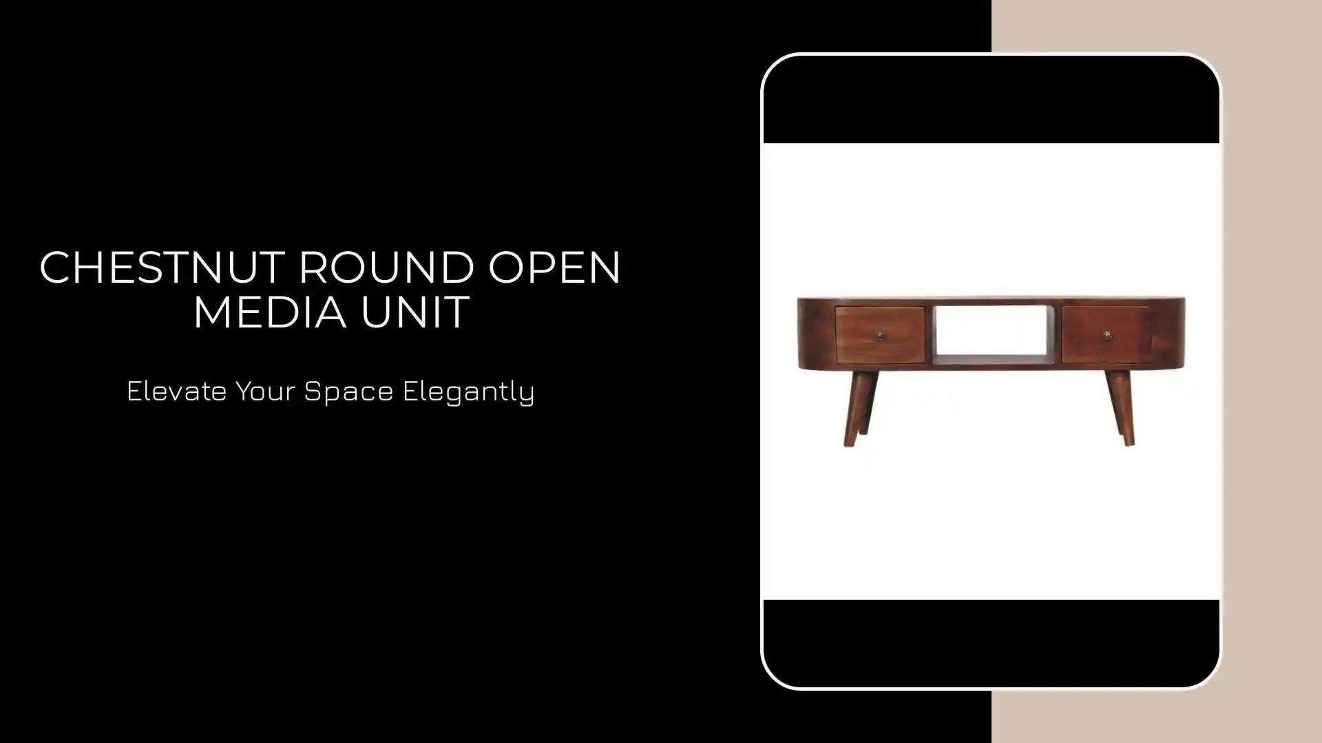 Chestnut Round Open Media Unit by@Outfy
