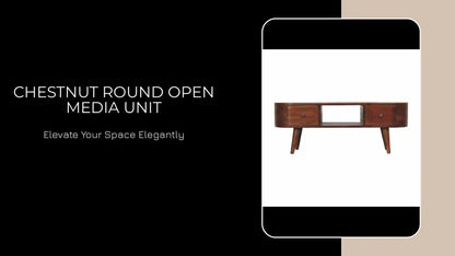 Chestnut Round Open Media Unit by@Outfy