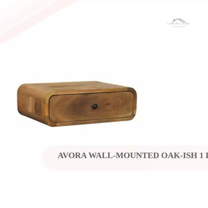 Avora Wall-Mounted Oak-ish 1 Drawer Nightstand by@Outfy