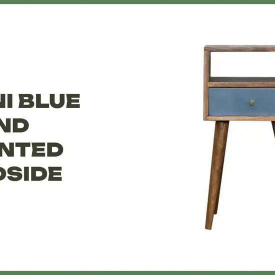Mini Blue Hand Painted Bedside by@Outfy