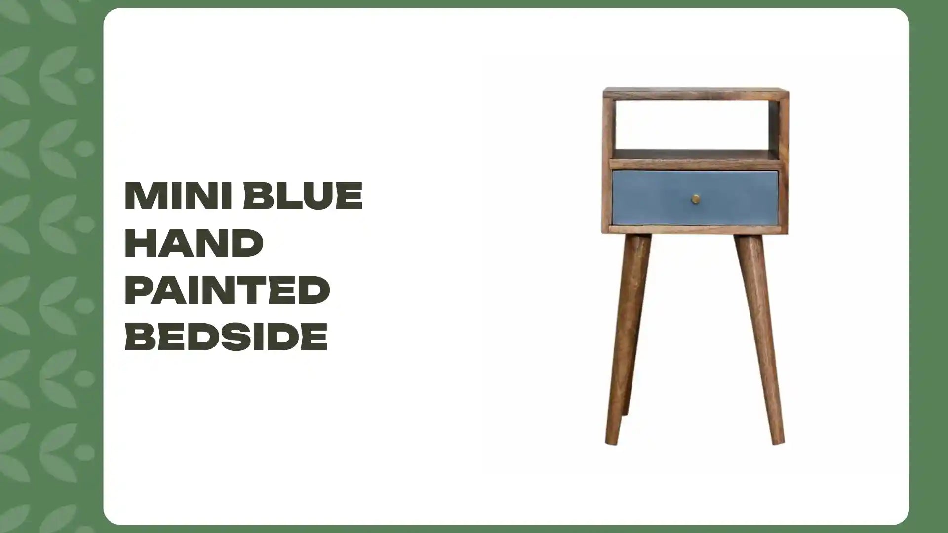 Mini Blue Hand Painted Bedside by@Outfy