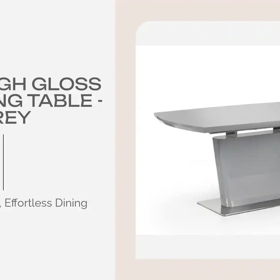 Como High Gloss Extending Table - Grey by@Outfy