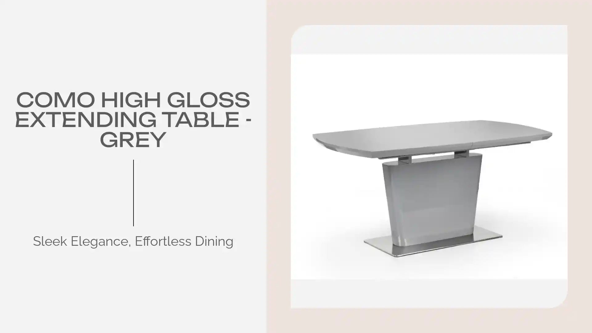 Como High Gloss Extending Table - Grey by@Outfy
