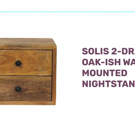 Solis 2-Drawer Oak-ish Wall Mounted Nightstand by@Outfy