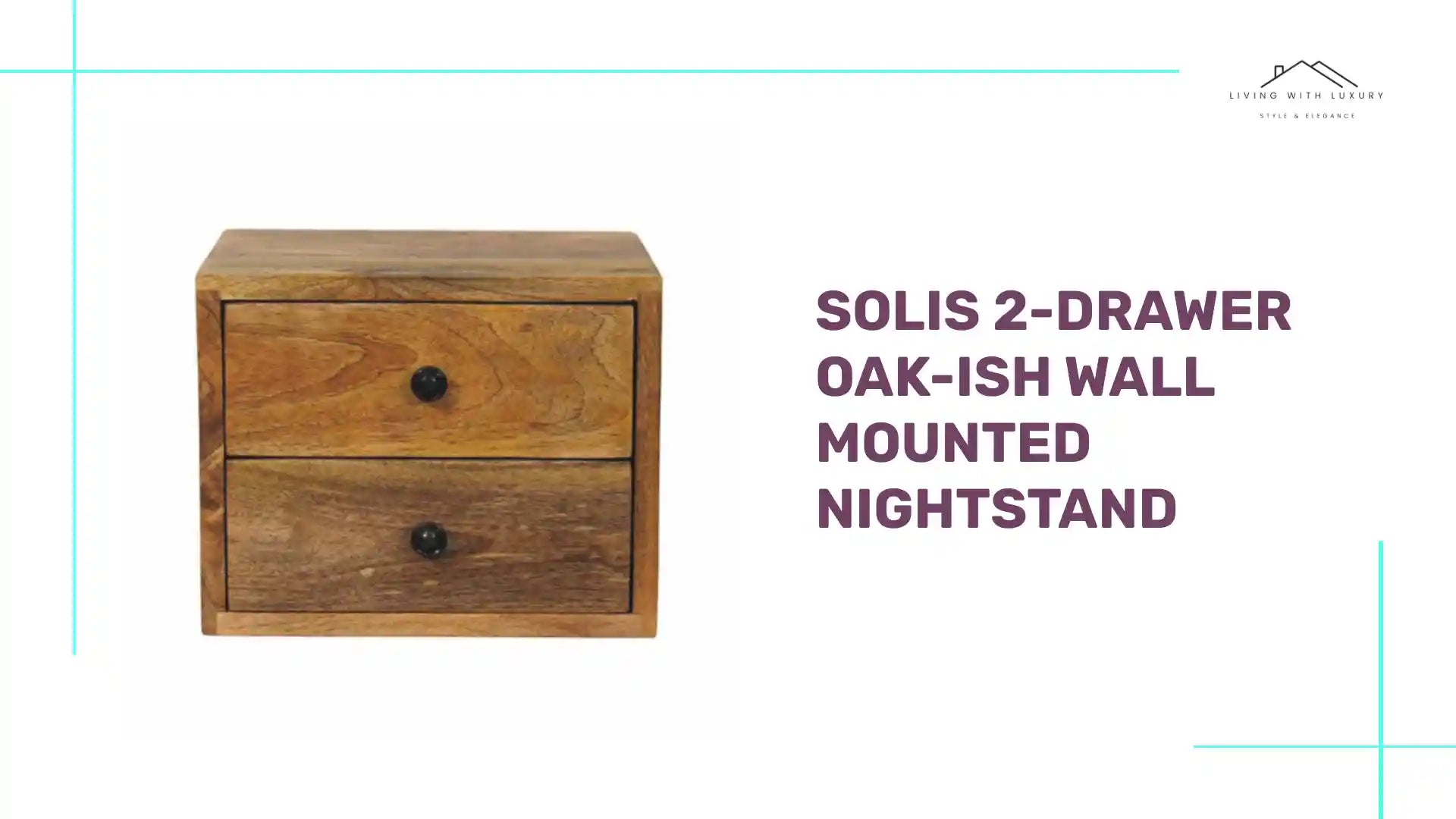 Solis 2-Drawer Oak-ish Wall Mounted Nightstand by@Outfy