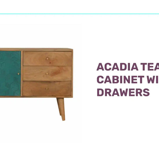 Acadia Teal Cabinet with Drawers by@Outfy