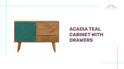 Acadia Teal Cabinet with Drawers by@Outfy
