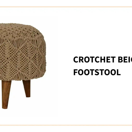 Crotchet Beige Footstool by@Outfy