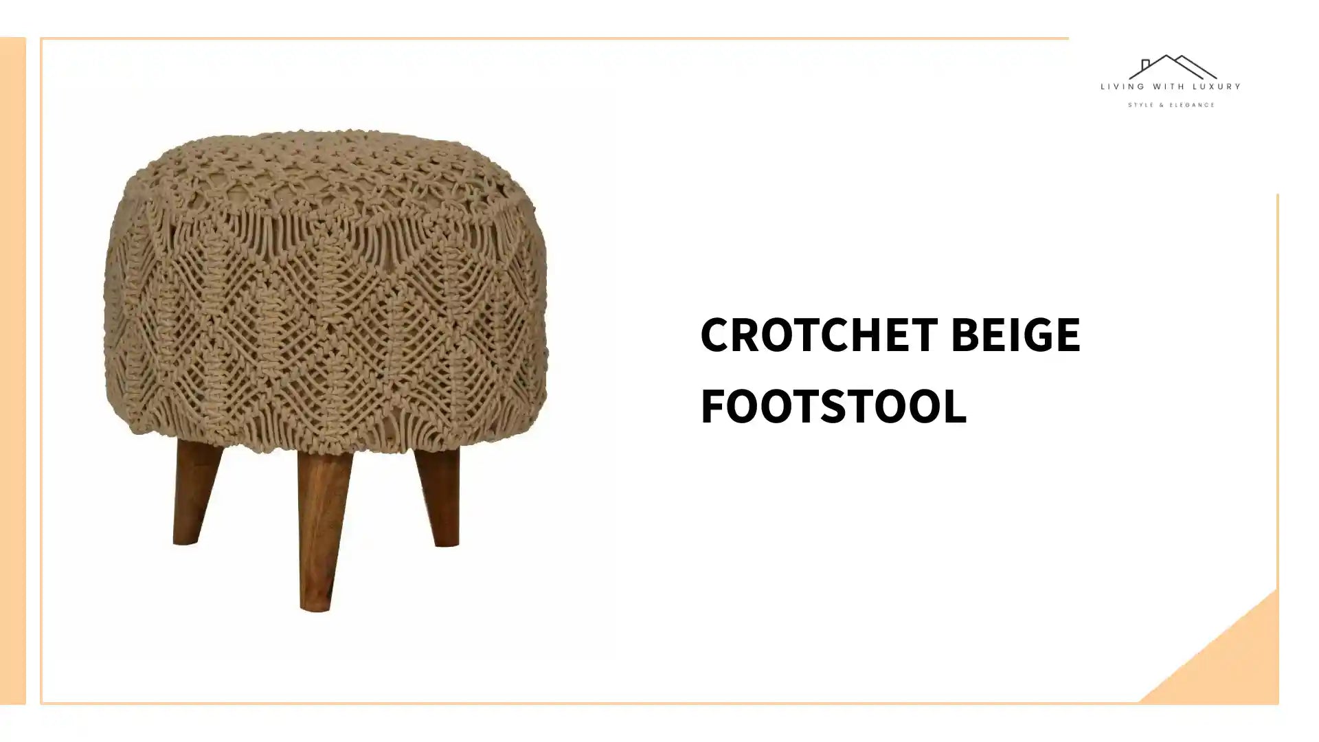 Crotchet Beige Footstool by@Outfy