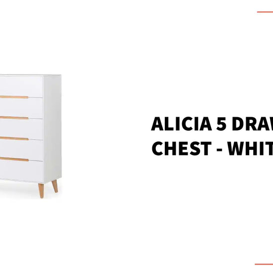 Alicia 5 Drawer Chest - White by@Outfy