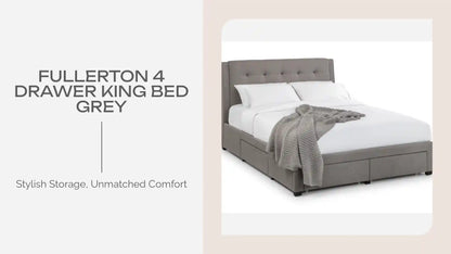 Fullerton 4 Drawer King Bed Grey by@Outfy