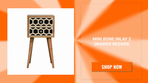 Mini Bone Inlay 2 Drawer Bedside by@Outfy