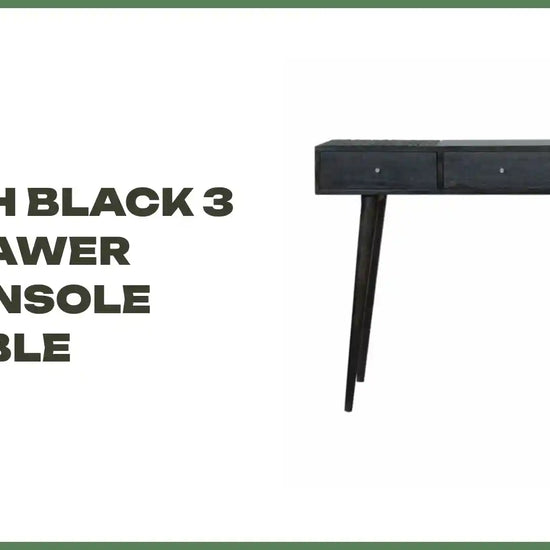 Ash Black 3 Drawer Console Table by@Outfy