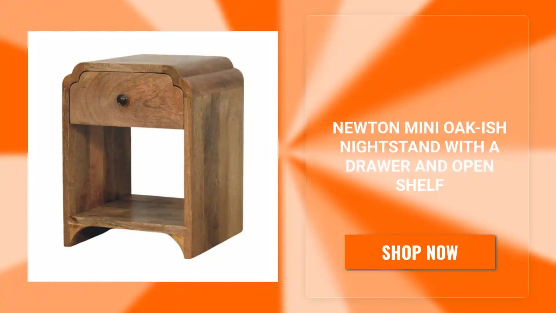 Newton Mini Oak-ish Nightstand with a drawer and open shelf by@Outfy