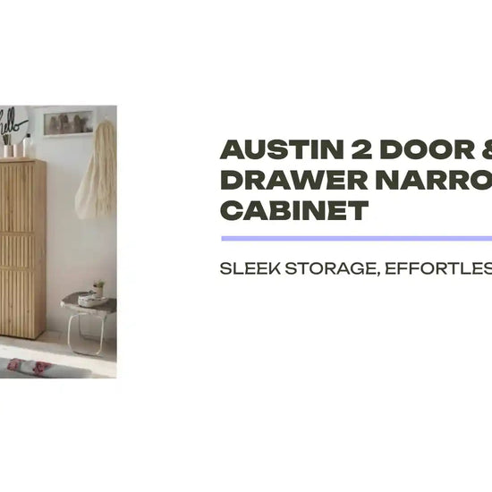 Austin 2 Door &amp; 1 Drawer Narrow Cabinet by@Outfy