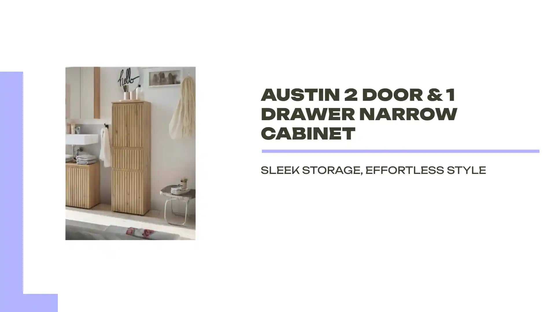 Austin 2 Door &amp; 1 Drawer Narrow Cabinet by@Outfy