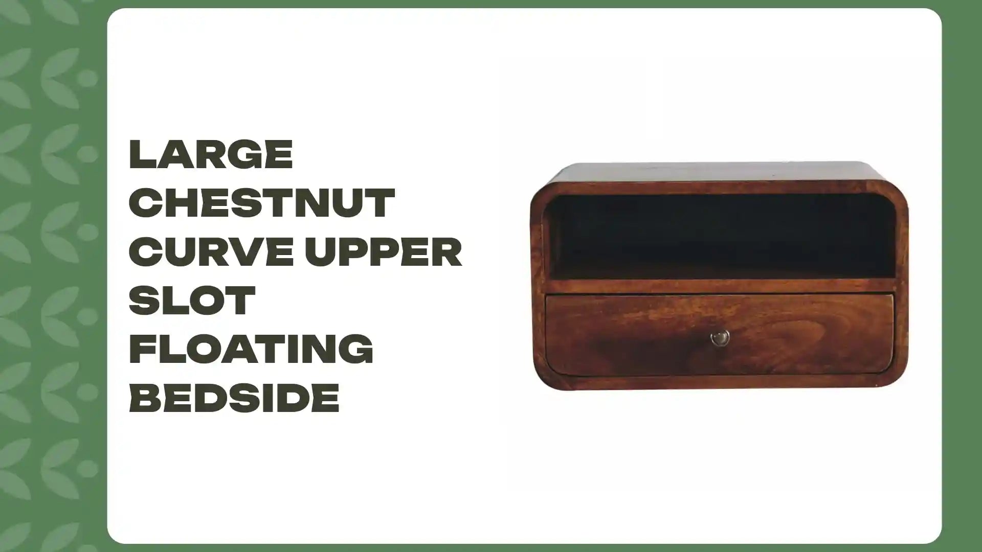 Large Chestnut Curve Upper Slot Floating Bedside by@Outfy