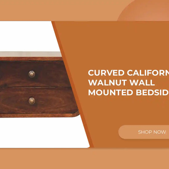 Curved California Walnut Wall Mounted Bedside by@Outfy
