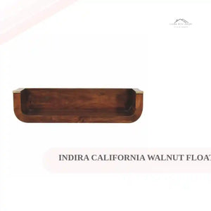 Indira California Walnut Floating Console Table by@Outfy