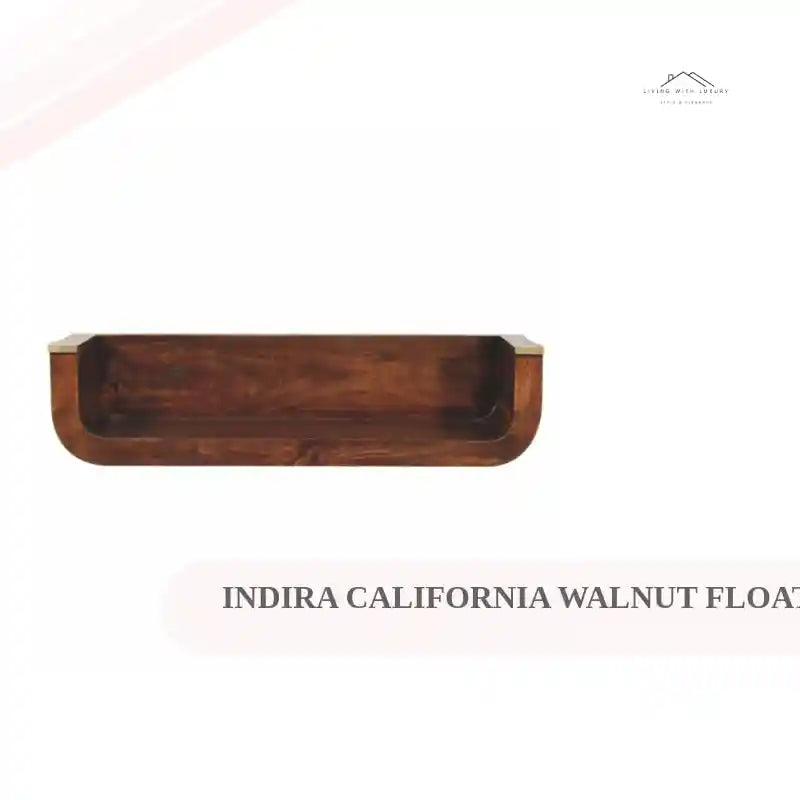 Indira California Walnut Floating Console Table by@Outfy