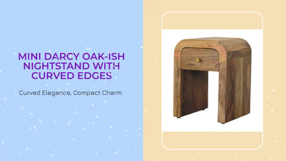 Mini Darcy Oak-ish Nightstand with Curved Edges by@Outfy