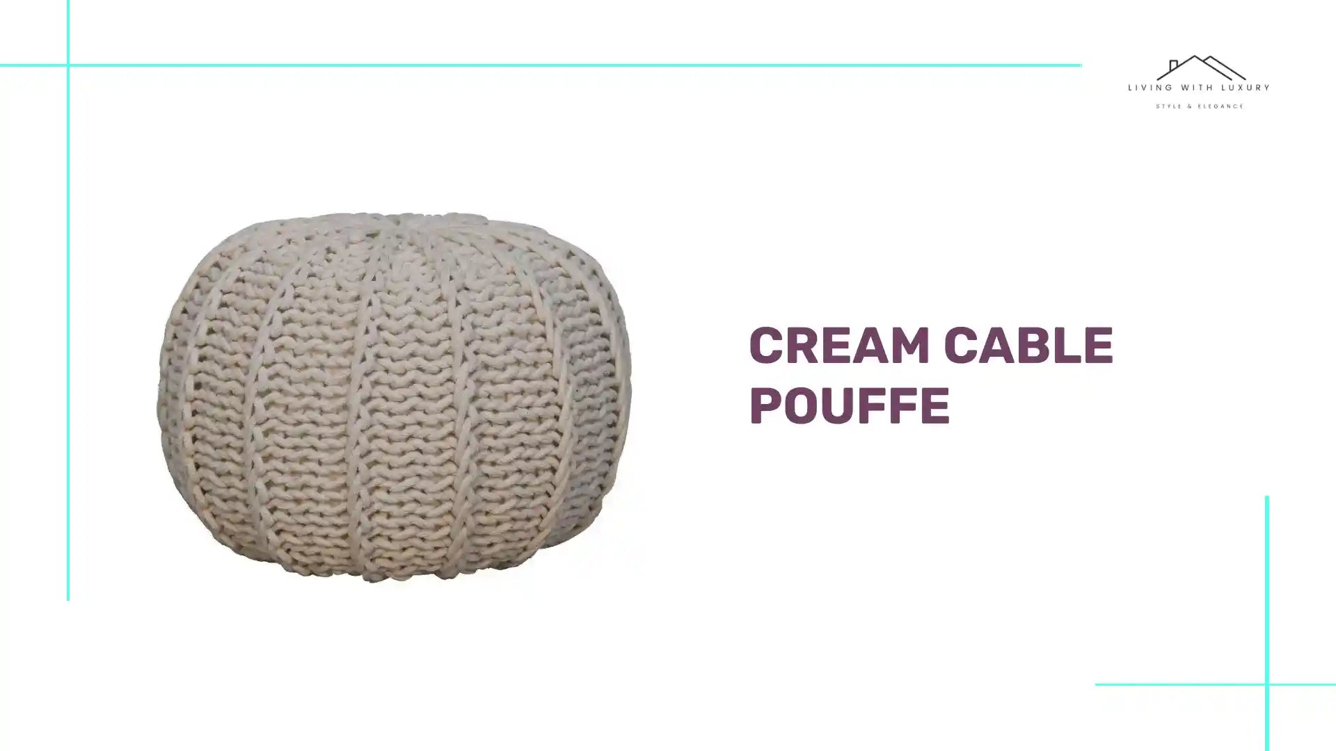 Cream Cable Pouffe by@Outfy