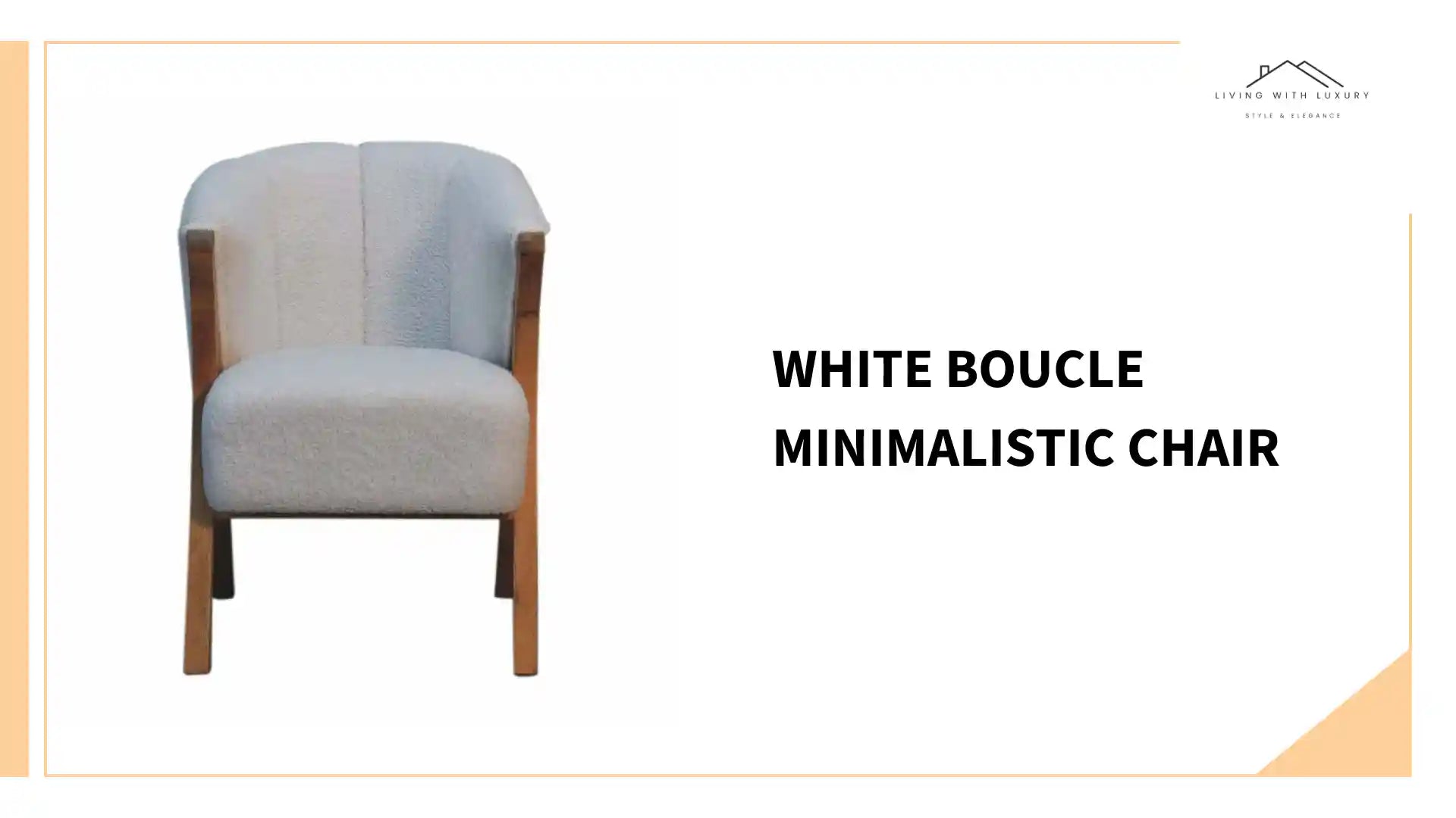 White Boucle Minimalistic Chair by@Outfy