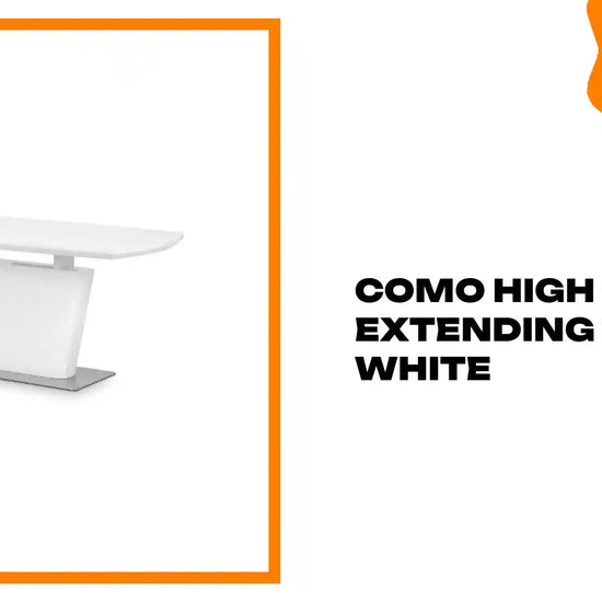 Como High Gloss Extending Table - White by@Outfy