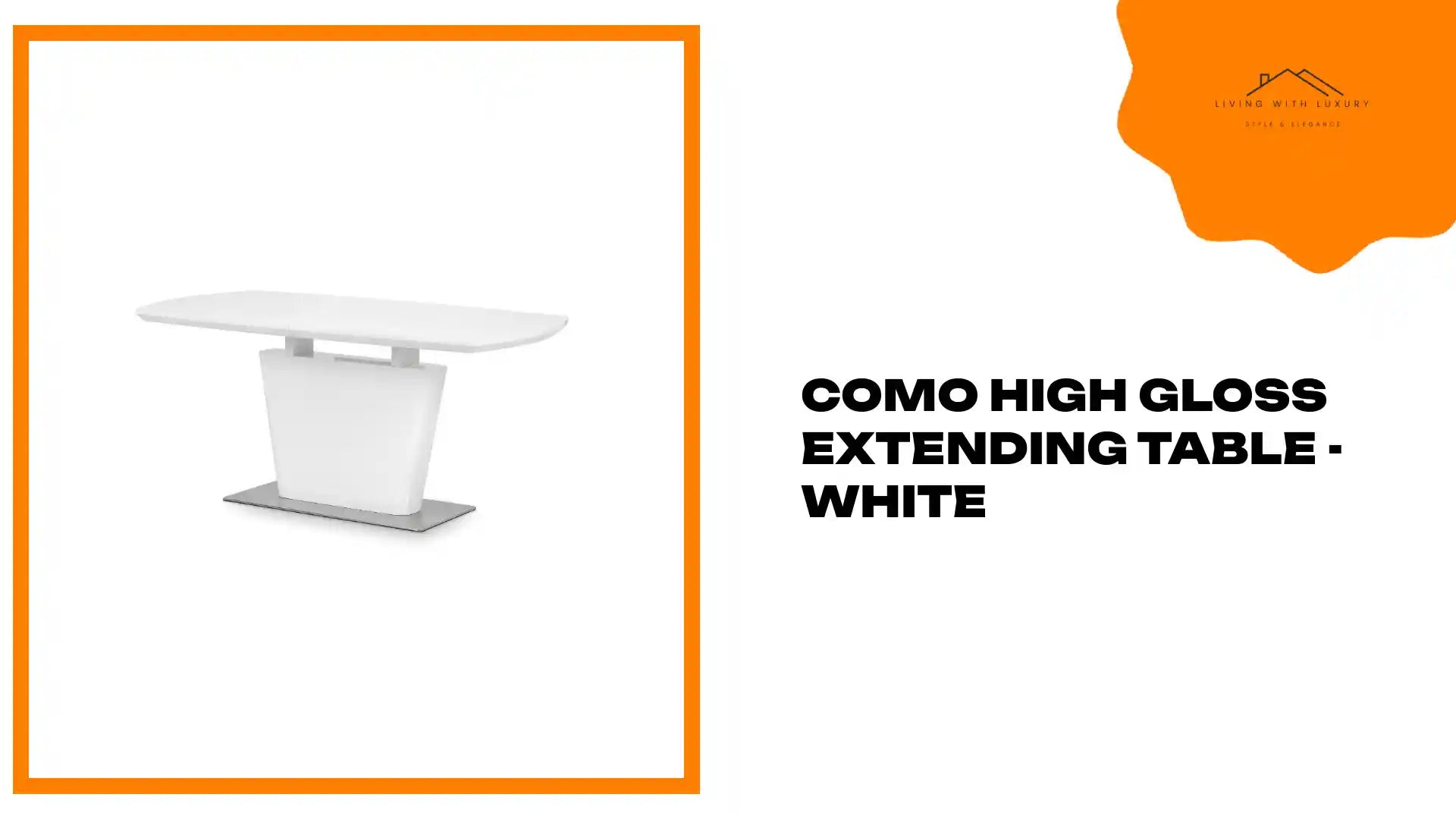 Como High Gloss Extending Table - White by@Outfy
