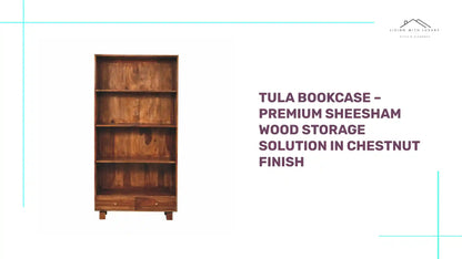 Tula Bookcase &ndash; Premium Sheesham Wood Storage Solution in Chestnut Finish by@Outfy