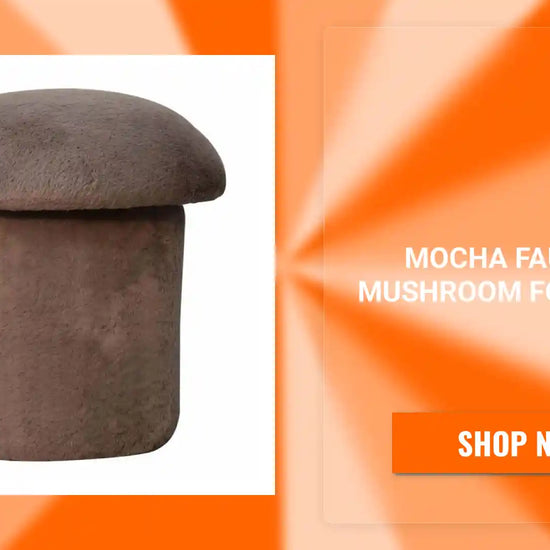 Mocha Faux Fur Mushroom Footstool by@Outfy