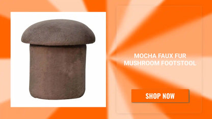 Mocha Faux Fur Mushroom Footstool by@Outfy