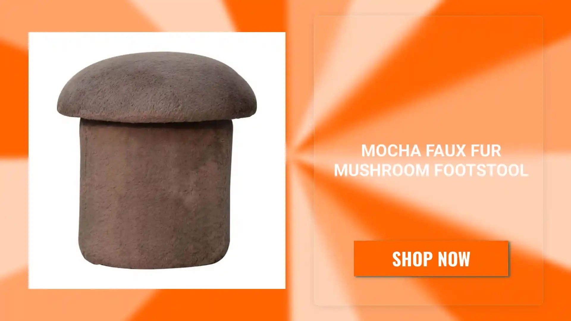 Mocha Faux Fur Mushroom Footstool by@Outfy