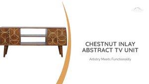 Chestnut Inlay Abstract TV Unit by@Outfy