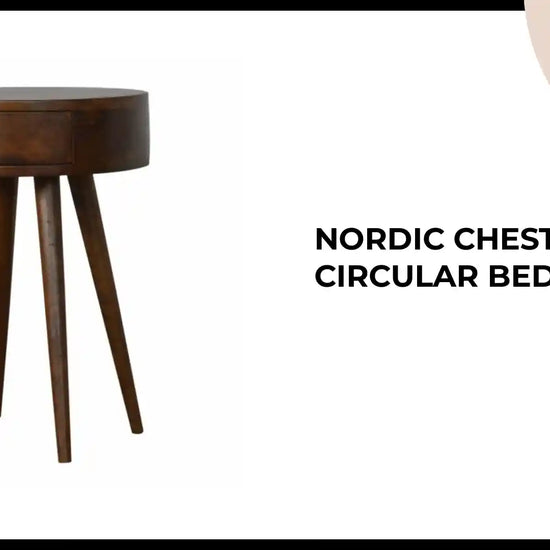 Nordic Chestnut Circular Bedside by@Outfy