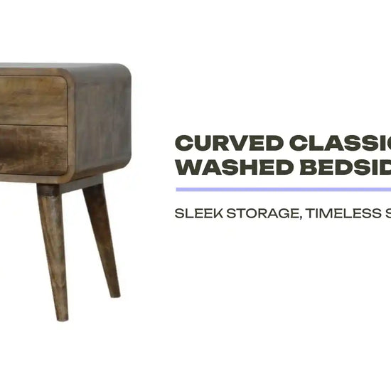 Curved Classic Grey Washed Bedside by@Outfy