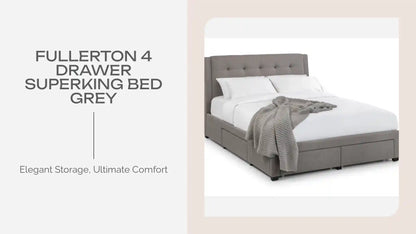 Fullerton 4 Drawer Superking Bed Grey by@Outfy