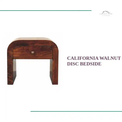 California Walnut Disc Bedside by@Outfy