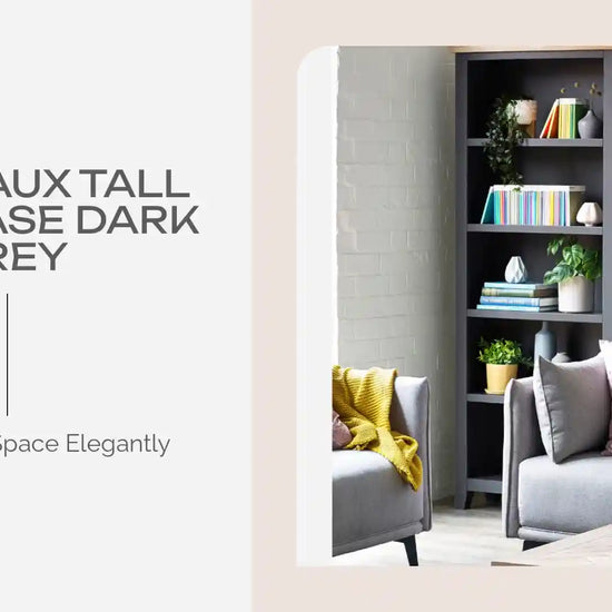 Bordeaux Tall Bookcase Dark Grey by@Outfy