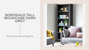 Bordeaux Tall Bookcase Dark Grey by@Outfy