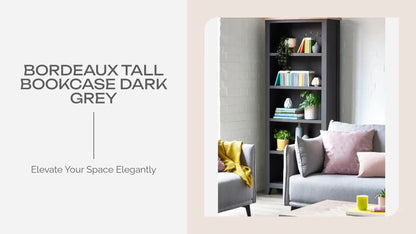 Bordeaux Tall Bookcase Dark Grey by@Outfy