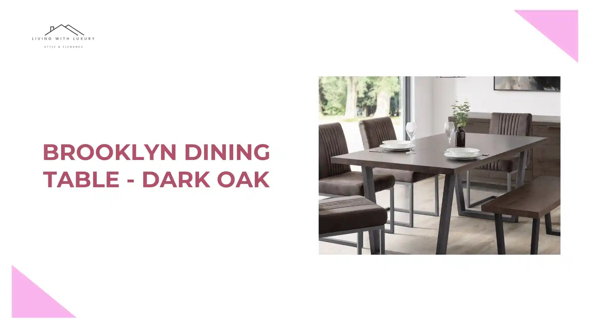 Brooklyn Dining Table - Dark Oak by@Outfy