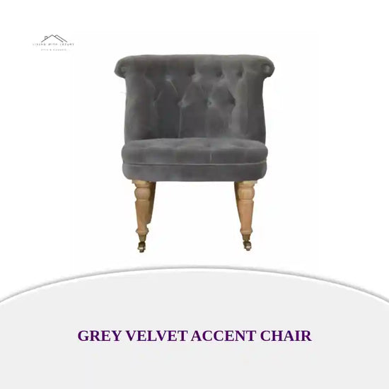 Grey Velvet Accent Chair by@Outfy