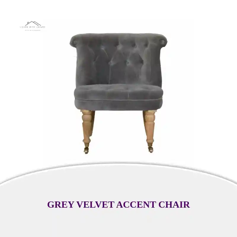 Grey Velvet Accent Chair by@Outfy