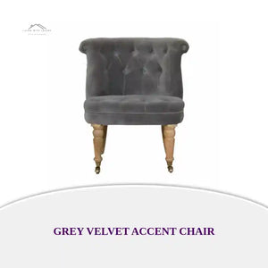 Grey Velvet Accent Chair by@Outfy