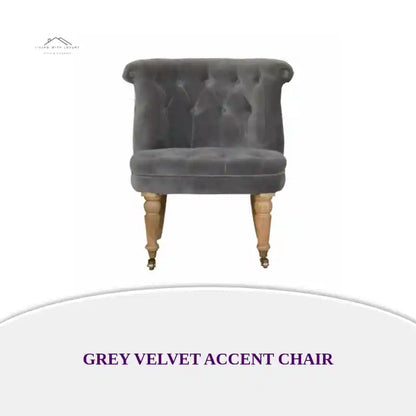 Grey Velvet Accent Chair by@Outfy