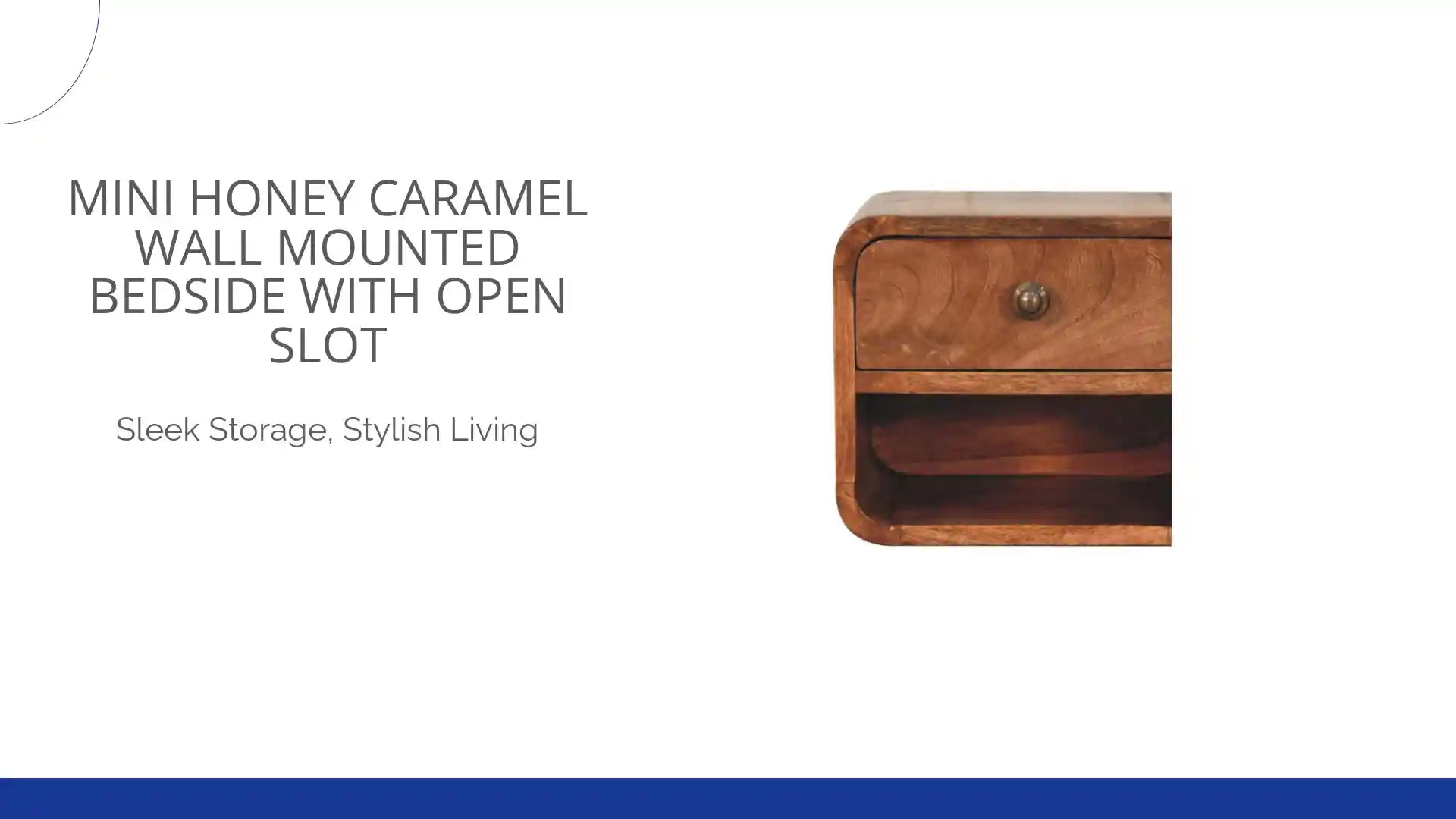 Mini Honey Caramel Wall Mounted Bedside with Open Slot by@Outfy