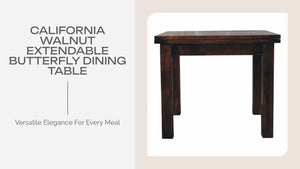 California Walnut Extendable Butterfly Dining Table by@Outfy