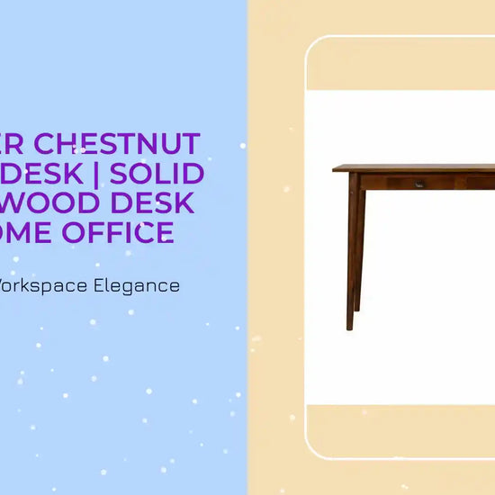 2 Drawer Chestnut Writing Desk | Solid Mango Wood Desk for Home Office by@Outfy