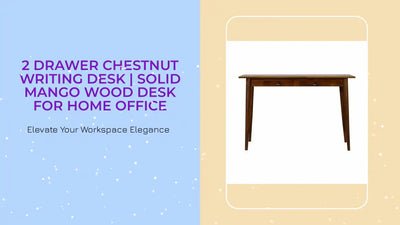 2 Drawer Chestnut Writing Desk | Solid Mango Wood Desk for Home Office by@Outfy
